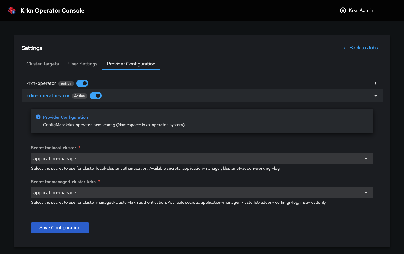 ACM Provider Configuration